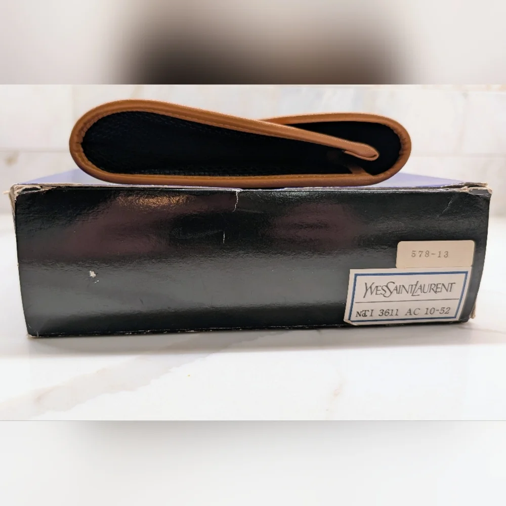 Yves Saint Laurent Black and Tan Clutch - Picture 7 of 9